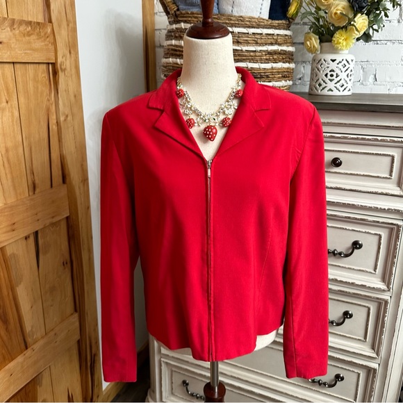 Haggar Jackets & Blazers - Red Haggar Zip front Jacket